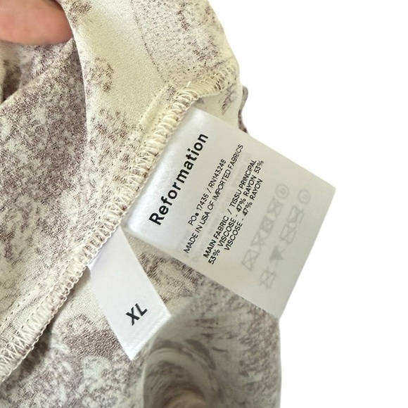 Reformation NEW Greek Printed Brown Button Down Shirt Dress - Picture 4 of 8